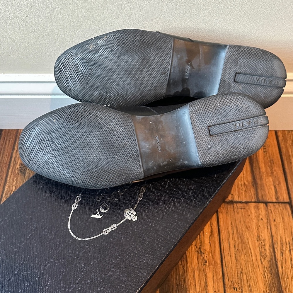 Prada Black Leather Penny Loafers - Picture 4 of 6